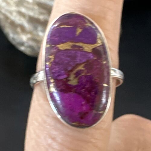 Southwestern Navajo Purple Mojave Turquoise Ring | Sterling Silver | Sz 10 | 15774