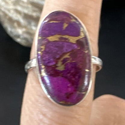 Southwestern Navajo Purple Mojave Turquoise Ring | Sterling Silver | Sz 10 | 15774
