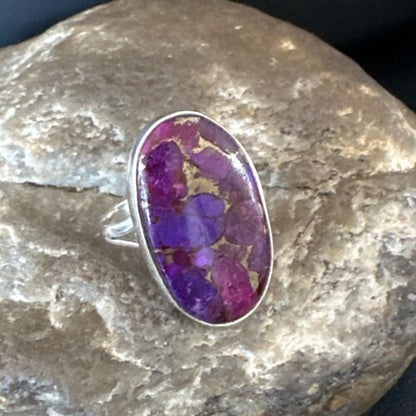 Southwestern Navajo Purple Mojave Turquoise Ring | Sterling Silver | Sz 7 | 15779