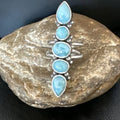 Navajo Blue Larimar Multi-Stone Ring | Authentic Native American Sterling Silver | Multi-Stone | Sz 9.5 | 15974
