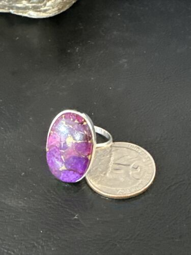 Southwestern Navajo Purple Mojave Turquoise Ring | Sterling Silver | Sz 10 | 15607