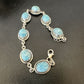 Navajo Blue Larimar Bracelet | Sterling Silver Link | 8" | Authentic Native American Handmade | 16076