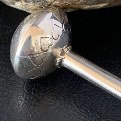 Navajo Baby Rattle | Handmade Sterling Silver Stamped | Native American | 3" | 16961