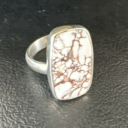 Men's Women's Wild Horse Turquoise Ring | Navajo Sterling Silver | Sz 7 | Authentic Native American Handmade | 17283