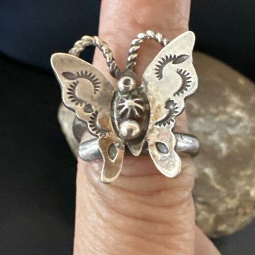 Navajo Sterling Silver Butterfly Ring | Sz 7 | Authentic Native American Handmade | 16976