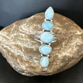 Navajo Blue Larimar Multi-Stone Cluster Ring | Authentic Native American Sterling Silver | Multi-Stone | Sz 7.5 | 17557