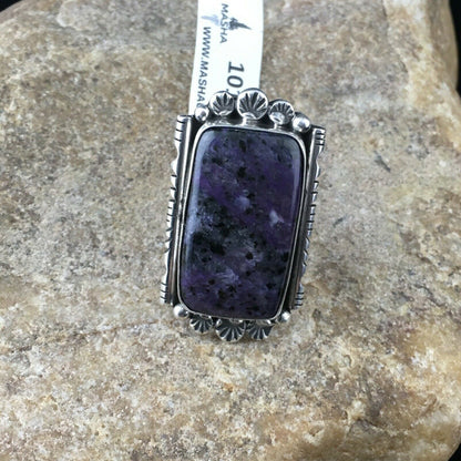 Native American Navajo Purple Charoite Ring | Sterling Silver | Sz 7.75 | 10101