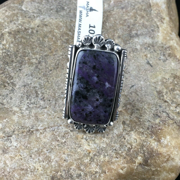 Native American Navajo Purple Charoite Ring | Sterling Silver | Sz 7.75 | 10101