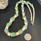 Santo Domingo Green Nugget Turquoise Necklace | Sterling Silver | 30" | Authentic Native American Handmade | 15291