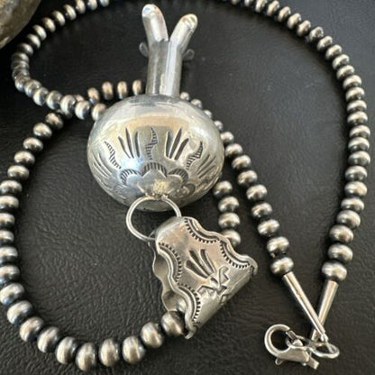 Native American Navajo Sterling Silver Necklace | 3" Naja Pendant | 20" | 16803