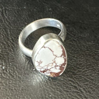 Men's & Women's Wild Horse Turquoise Ring | Navajo Sterling Silver | Sz 7 | Authentic Native American Handmade | 17287