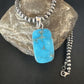 Blue Kingman Turquoise Pendant | Navajo Pearls | Sterling Silver Necklace 20" | 16696
