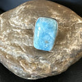 Navajo Blue Larimar Ring | Sterling Silver | Sz 8 | Authentic Native American Handmade | 17648