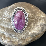Navajo Purple Spiny Oyster Ring | Sterling Silver | Sz 10.5 | Authentic Native American Handmade | 16478