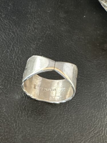 Men's Wedding Band | Wide Navajo Stamped 14K Gold Sterling Silver Ring | Sz 8.5 | 15460