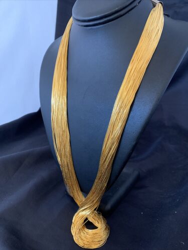 Navajo Gold Filled Heishi Tubes | 100 Strand Liquid Sterling Silver Necklace 21" | 17173