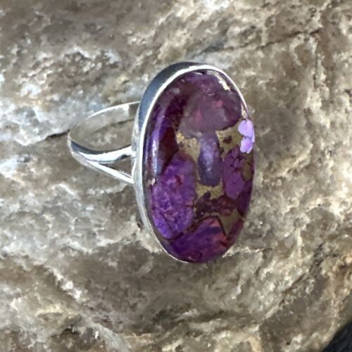 Southwestern Navajo Purple Mojave Turquoise Ring | Sterling Silver | Sz 10 | 15775