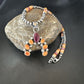 Navajo Pearls Orange Spiny Oyster Naja Pendant | Sterling Silver Necklace | Authentic Native American Handmade | 16802