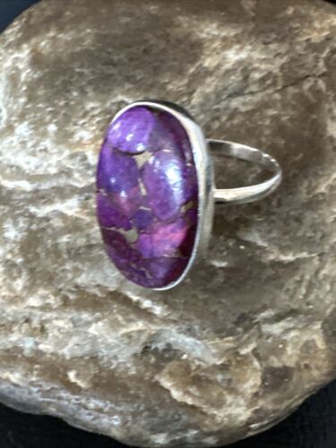Southwestern Navajo Purple Mojave Turquoise Ring | Sterling Silver | Sz 10 | 15607