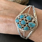 Navajo Blue Turquoise Cluster Bracelet | Sterling Silver | Authentic Native American Handmade | 15069