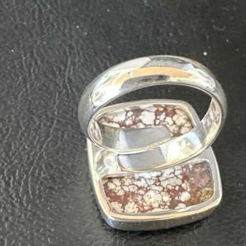 Navajo Wild Horse Turquoise Ring | Sterling Silver | Sz 8 Adjustable | Authentic Native American Handmade | 15556