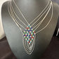 Crisscross Multicolor Heishi Liquid Sterling Silver Necklace | 5 Strand | 22" | 15885