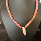 Navajo Sterling Silver Necklace | Pink Coral & Blue Turquoise Naja Pendant | 18" | 15043