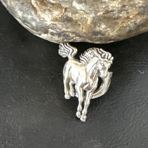 Pinky Horse Southwestern Navajo Sterling Silver Ring Size 4.5 15385