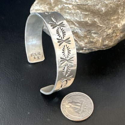 Navajo Stamped Cuff Bracelet | Sterling Silver | Authentic Native American Handmade | 16125