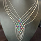 Crisscross Multicolor Heishi Liquid Sterling Silver Necklace | 5 Strand | 22" | 15885