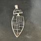 Navajo Sterling Silver Pendant with Black Onyx Inlay | Authentic Native American Handmade | 3" | 15174