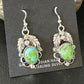 Navajo Green Sonoran Gold Turquoise Dangle Earrings | Sterling Silver | Authentic Native American Handmade | 14915