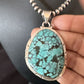 Men's Navajo Blue Spiderweb Turquoise Pendant Necklace | Sterling Silver | Authentic Native American Handmade | 16198