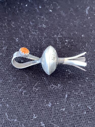 Navajo Spiny Oyster Naja Pendant | Sterling Silver | 1" | Authentic Native American Handmade | 01259