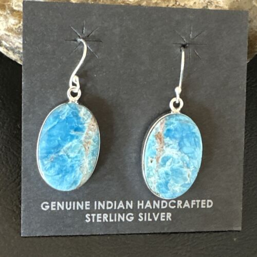 Blue Denim Lapis Dangle Earrings | Sterling Silver | 1" | 15798