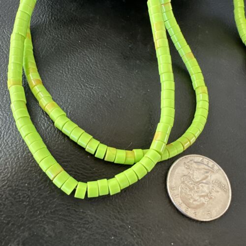 Navajo Green Gaspeite Stabilized Necklace | Sterling Silver | 22" | Authentic Native American Handmade | 16467