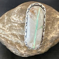 Navajo Ribbon Boulder Green Turquoise Ring | Sterling Silver | Sz 11 | 16475