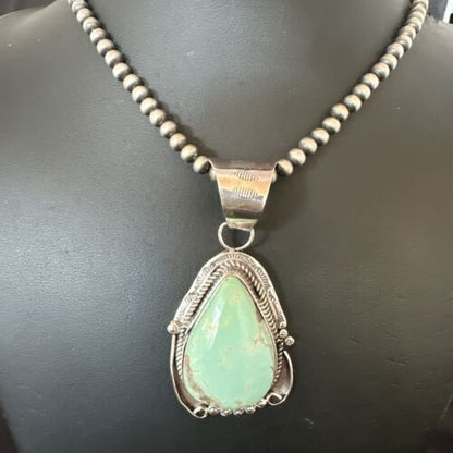 Women's Royston Turquoise Pendant Necklace | Navajo Pearls | Sterling Silver | 17061