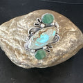 Navajo Green Turquoise Cluster Ring | Authentic Native American Sterling Silver | Multi-Stone | Sz 9 | 14843