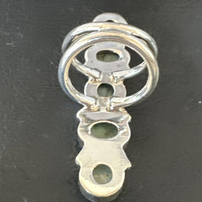 Navajo Blue Larimar Multi-Stone Ring | Authentic Native American Sterling Silver | Multi-Stone | Sz 8 | 15931