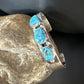 Navajo Blue Kingman Turquoise 3 Stone Cuff Bracelet | Sterling Silver | Authentic Native American Handmade | 15044