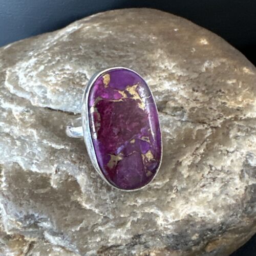 Southwestern Navajo Purple Mojave Turquoise Ring | Sterling Silver | Sz 7 | 15780