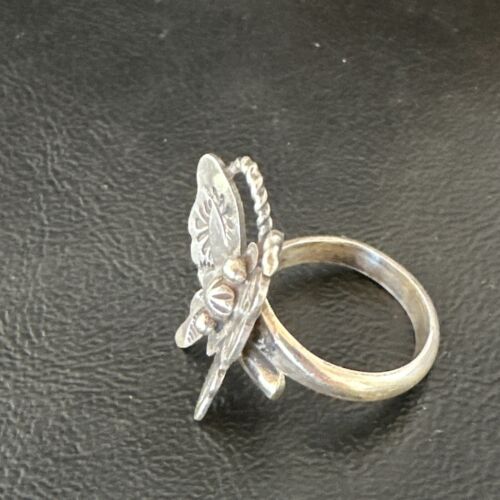 Navajo Sterling Silver Butterfly Ring | Sz 8 | Authentic Native American Handmade | 16974