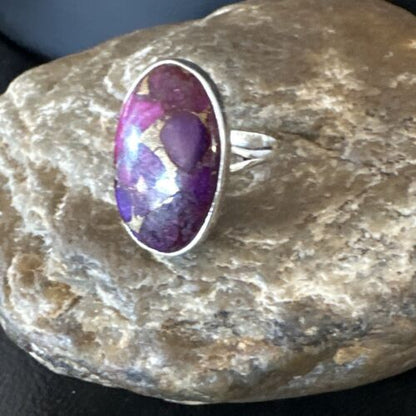 Southwestern Navajo Purple Mojave Turquoise Ring | Sterling Silver | Sz 10 | 15776