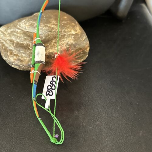 Handmade Green Bow Car Charm | 6.5" Mirror Dangler | Southwestern Jewelry | 8892