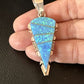 Arrowhead Blue Opal Inlay Pendant | Navajo Sterling Silver | Authentic Native American Jewelry | 15675