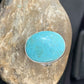 Men's Navajo Blue Kingman Turquoise Ring | Sterling Silver Oval | Sz 10 | 14885