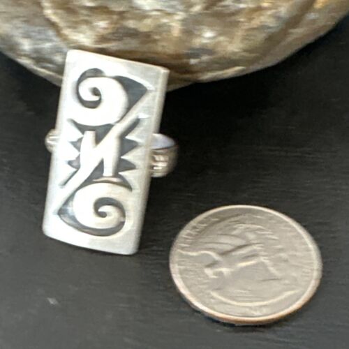 Native American Hopi Rug Design Ring | Sterling Silver | Sz 8.5 | 16334