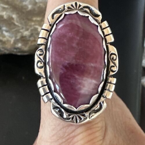 Navajo Purple Spiny Oyster Ring | Sterling Silver | Sz 10.5 | Authentic Native American Handmade | 16478