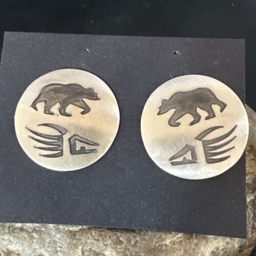 Authentic BearPaw Hopi Earrings | Sterling Silver | Native American Handmade | 16822